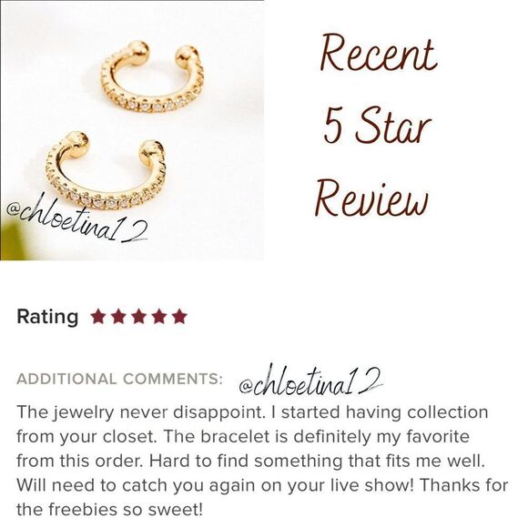 NEW Gold CZ 925 Ear Cuff Non Pierced Ear Cuff - Picture 4 of 4